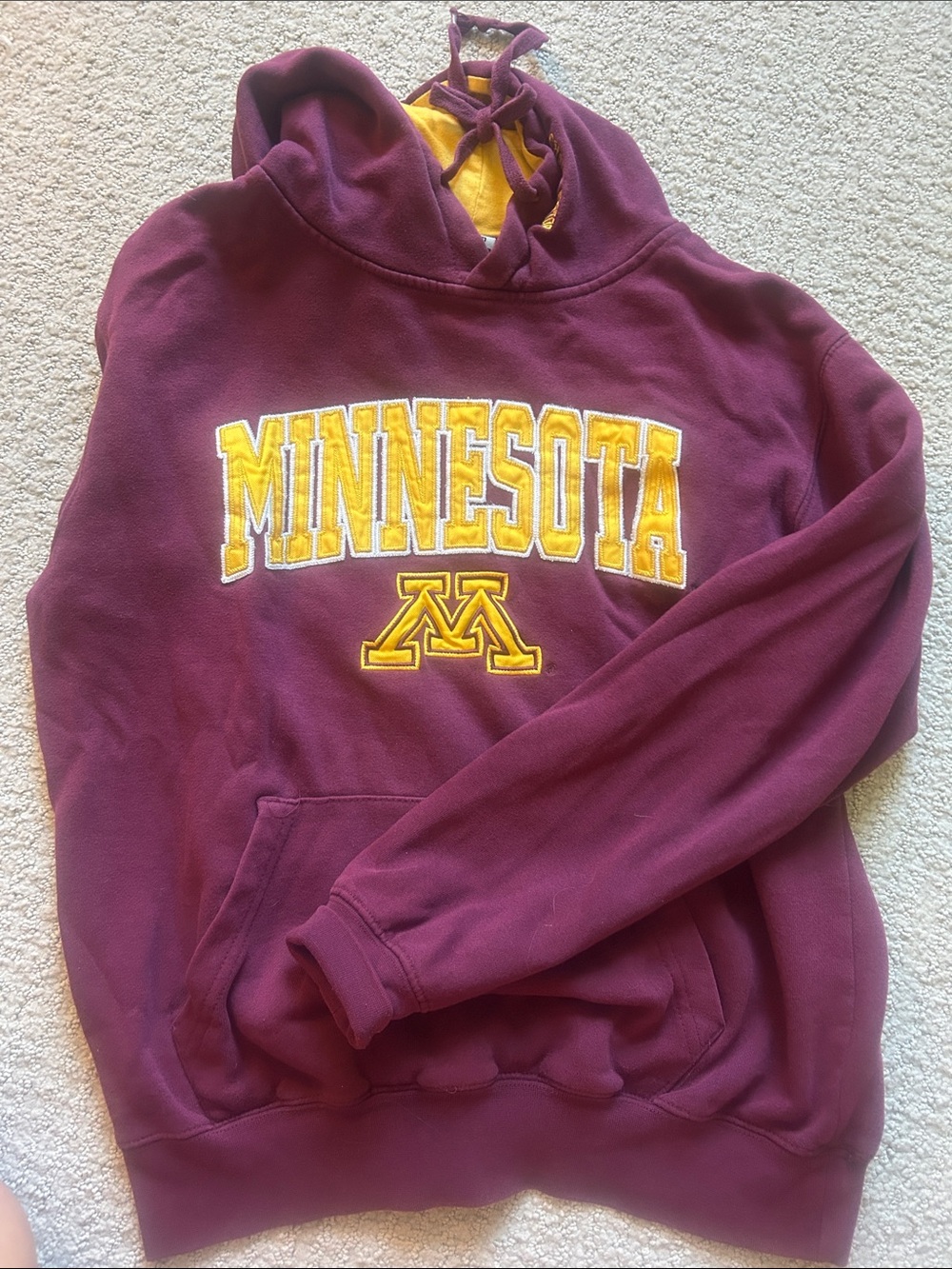 Maroon Hoodie with Gold 'Golden Gophers' Embroidery